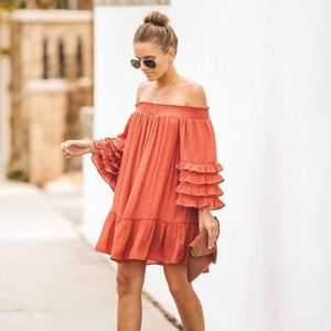 Shoulder Ruffle Dress